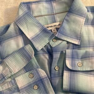 Peter Millar Hill Point Cotton Sport Shirt Long Sleeve Large Style# MF23W69LUF